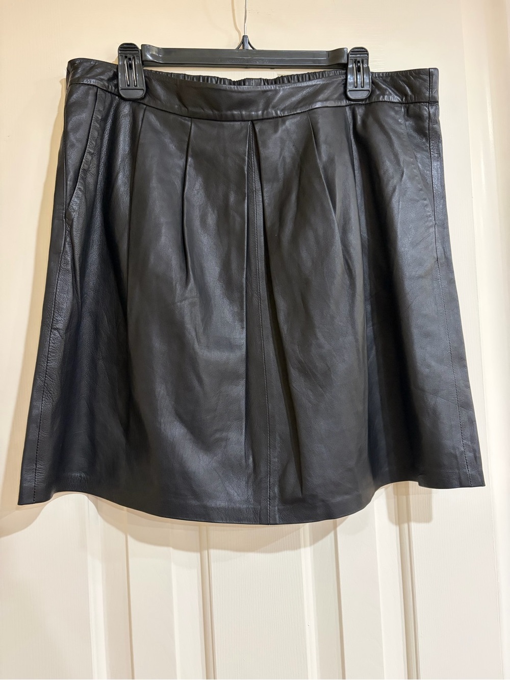 The Fisher Project Black A-Line Leather Skirt